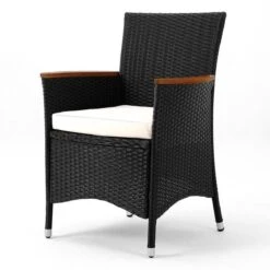 Deuba Polyrattan Tuinset Verona - 6 Stoelen + 1 Tafel Zwart -Tuinmeubelen Winkel 1200x1200 981