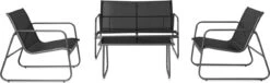 909 Outdoor Tuinset Camilla - 4-delig - Dubbele Zitbank - 2 Stoelen - Tafel - Stalenframe -Tuinmeubelen Winkel 1200x369