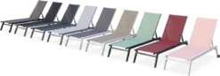 ELSA - Set Van 2 Ligstoelen Van Aluminium En Textileen, Ligbed Multipositioneel Met Wieltjes, Kleur Antraciet/donkergrijs -Tuinmeubelen Winkel 1200x418 3