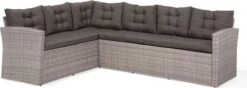 Beliani VITERBO - Loungeset Voor 8 - Grijs - PE Rotan -Tuinmeubelen Winkel 1200x429