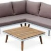 Alice's Garden Loungeset Buenos Aires - 5 Plaatsen - Aluminium En FSC Acacia - Wit/Taupe -Tuinmeubelen Winkel 1200x434