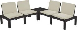 Pro Garden Tuinset Molok 5-delig Grijs Met Grijze Kussens, Voor 4 Personen. -Tuinmeubelen Winkel 1200x469