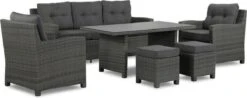 New Castle Stoel-bank Dining Loungeset 6-delig Antraciet -Tuinmeubelen Winkel 1200x475