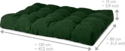 Beautissu Style – Palletkussen Set – 1x Zitkussen 120x80 Cm & 1x Rugkussen 120x40 Cm – Donker Groen -Tuinmeubelen Winkel 1200x494