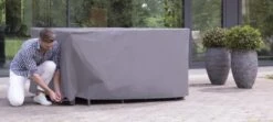Weersbestendige Beschermhoes Tuinset | 245 X 150 X 95 Cm | Premium | Waterproof | TÜV Rheinland Gecertificeerd | Hoes Voor Tuin | Waterdicht | Solution Dyed (verkleuring Onmogelijk) | Grijs / Antraciet -Tuinmeubelen Winkel 1200x541
