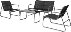 909 Outdoor Tuinset Camilla - 4-delig - Dubbele Zitbank - 2 Stoelen - Tafel - Stalenframe -Tuinmeubelen Winkel 1200x542