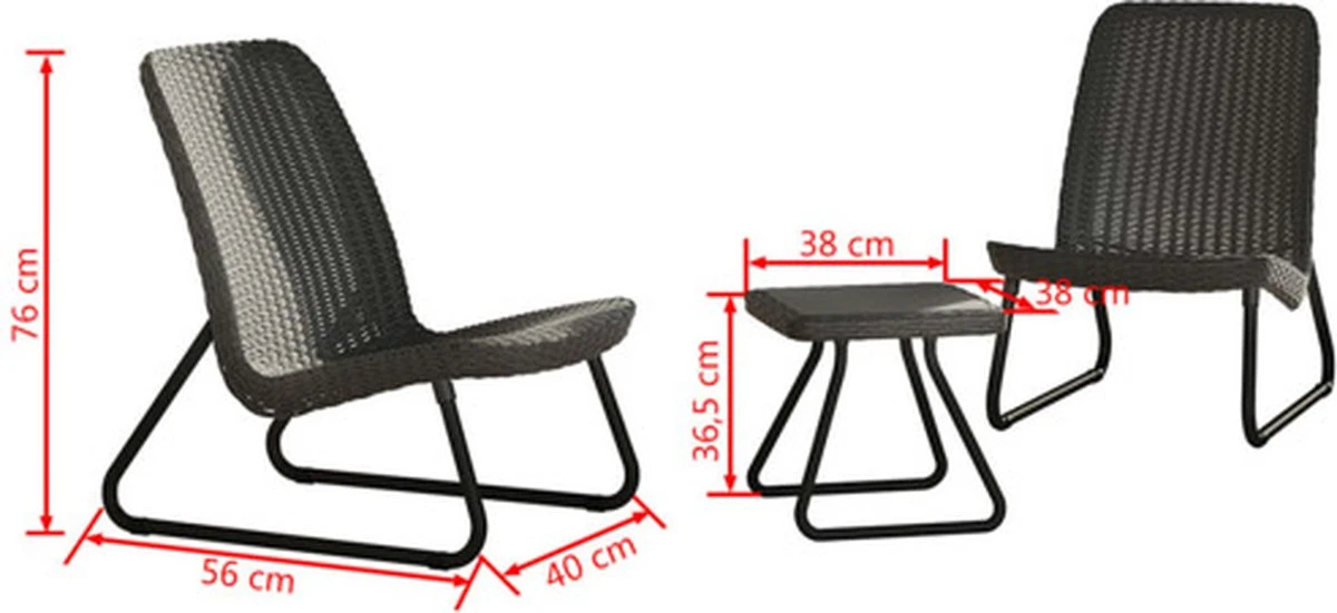 Keter Rio Balkonset - 3 Delig - Grafiet 17 Keter Rio Balkonset - 3 Delig - Grafiet - Afbeelding 15