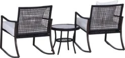 Outsunny Tuinset 7-delig Schommelstoel Set Zitgroep Met Kussens Rotan Bruin 863-030 -Tuinmeubelen Winkel 1200x556