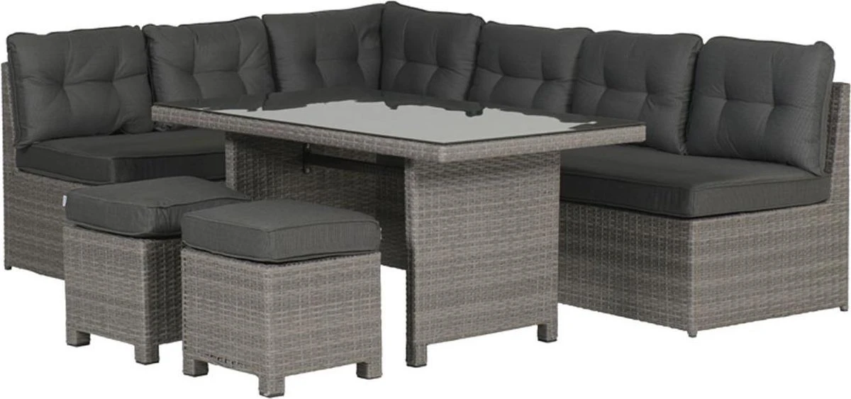 Garden Impressions Lapa Lounge Dining Set 5-delig - Wicker - Grijs 3 Garden Impressions Lapa Lounge Dining Set 5-delig - Wicker - Grijs