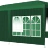 Merkloos Partytent - Paviljoen Opvouwbaar - Easy Up Tuintent Met Zijpanelen - Groen/ 6m X 3m/ 120g/m²
