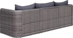 VidaXL 3-delige Loungeset Met Kussens Poly Rattan Grijs -Tuinmeubelen Winkel 1200x621