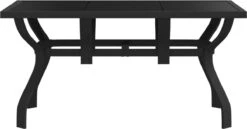 Prolenta Premium - Tuintafel 140x70x70 Cm Staal En Glas Zwart -Tuinmeubelen Winkel 1200x625