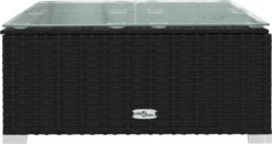 VidaLife Tuintafel 60x60x30 Cm Poly Rattan En Glas Zwart -Tuinmeubelen Winkel 1200x636