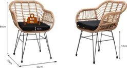 Casaria Polyrotan Kuipstoel Bali - Met Kussens – 2 Stuks -Tuinmeubelen Winkel 1200x649