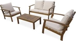 Houten Loungeset 4 Plaatsen - Ushuaïa -ecru Kussens, Bank, Fauteuils En Lage Tafel Van Acacia, Design 9 Houten Loungeset 4 Plaatsen - Ushuaïa -ecru Kussens, Bank, Fauteuils En Lage Tafel Van Acacia, Design -Tuinmeubelen Winkel 1200x655 5