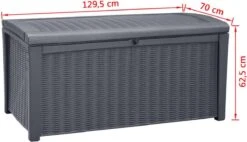 Keter - Borneo Opbergbox - 416 Liter - 129.5 X 62.5 X 70 Cm - Antraciet 23 Keter - Borneo Opbergbox - 416 Liter - 129.5 X 62.5 X 70 Cm - Antraciet -Tuinmeubelen Winkel 1200x689 1