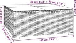 VidaLife Tuintafel 60x60x30 Cm Poly Rattan En Glas Zwart -Tuinmeubelen Winkel 1200x690