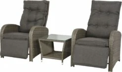 Loungeset Duoset Melia 2 Verstelbare Stoelen + Tafel - Balkonset -Tuinmeubelen Winkel 1200x703