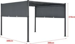 Pergola Fortaleza Tuinpaviljoen Met LED Verlichting 3x3 M Donkergrijs -Tuinmeubelen Winkel 1200x710 2