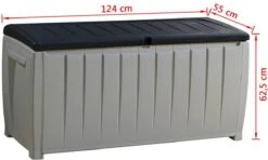 Keter Novel Opbergbox - 340L - 124x55x62.5cm - Grijs -Tuinmeubelen Winkel 1200x718 2