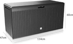 Prosperplast Opbergbox Met Deksel – Waterdicht Wielen 290 L -Antraciet -Tuinmeubelen Winkel 1200x732 1