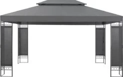 Paviljoen Lanciano Partytent 4x3x2,65 Cm Donkergrijs -Tuinmeubelen Winkel 1200x746 1