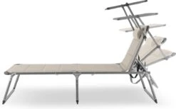 Blumfeldt Amalfi Ligstoel Tuin , Ligbed 70x37x200cm , Schuimrubberbekleding En Hoofdkussen , Rugleuning Verstelbaar Op 5 Standen , Zonnekap Voor Zonnebaden Zonder Verblind Te Worden -Tuinmeubelen Winkel 1200x750