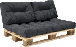 Merkloos En.casa Zitkussen Palletbank - 120 X 80 X 12 Cm - Donkergrijs -Tuinmeubelen Winkel 1200x751