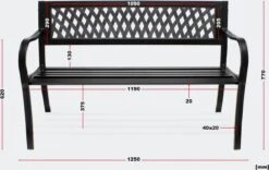 Tuinbank - Marijke -Tuinbankje - Tuinbank Metaal - Tuinbank Hout - Weersbestendig - 126 X 53 X 77 Cm -Tuinmeubelen Winkel 1200x759 1