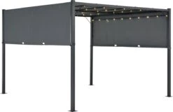 Pergola Fortaleza Tuinpaviljoen Met LED Verlichting 3x3 M Donkergrijs