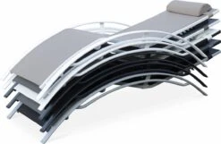 Alice's Garden Louisa Ligstoelen - Aluminium/Textileen - 1,67 M - Antraciet/Grijs -Tuinmeubelen Winkel 1200x780 1