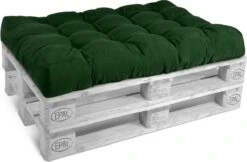Beautissu Style – Palletkussen Set – 1x Zitkussen 120x80 Cm & 1x Rugkussen 120x40 Cm – Donker Groen -Tuinmeubelen Winkel 1200x787 2