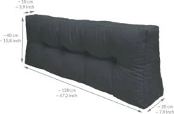 Beautissu Eco Elements Palletkussen – Rugkussen 120x40x15 Cm Voor Palletbank - Kussen Graphiet Grijs - Palletkussens In Matraskussen Kwaliteit -Tuinmeubelen Winkel 1200x790 5