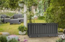 Keter Kentwood Opbergbox - 128x53.6x59 Cm - 350 L - Grafiet -Tuinmeubelen Winkel 1200x792 4