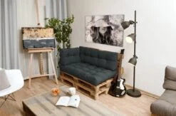 Beautissu Style – Palletkussen Set – 1x Zitkussen 120x80 Cm & 1x Rugkussen 120x40 Cm – Graphiet Grijs -Tuinmeubelen Winkel 1200x793 7