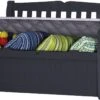 Keter Eden Garden Bench Opbergbank - 265L - 140x60x84cm - Zwart/Grijs -Tuinmeubelen Winkel 1200x795