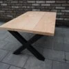 Industriële Douglas Salontafel Met Mat Zwart X-onderstel Voor Binnen En Buiten -Tuinmeubelen Winkel 1200x796 2