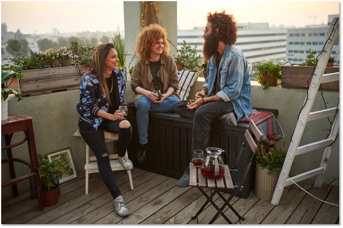 Keter Rockwood Opbergbox - 570L - 155x72.4x64.4cm - Grafiet 8 Keter Rockwood Opbergbox - 570L - 155x72.4x64.4cm - Grafiet - Afbeelding 6