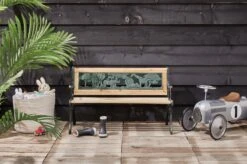 LIFA GARDEN Tuinbank Voor 2 Kinderen | Kinderbank Van Onbewerkt Hout En Ijzer | Nostalgische Tuinbank Met Jungle Afbeelding In De Rugleuning | Tuinbank Om Te Beitsen | 82 X 39 X 50 Cm -Tuinmeubelen Winkel 1200x799 3
