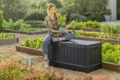Keter Kentwood Opbergbox - 128x53.6x59 Cm - 350 L - Grafiet -Tuinmeubelen Winkel 1200x800 192