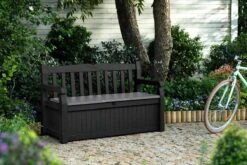 Keter Eden Garden Bench Opbergbank - 265L - 140x60x84cm - Zwart/Grijs -Tuinmeubelen Winkel 1200x800 21