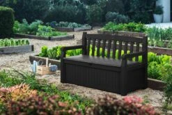 Keter Eden Garden Bench Opbergbank - 265L - 140x60x84cm - Zwart/Grijs -Tuinmeubelen Winkel 1200x800 23