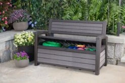 Keter - Hudson Bench Box - 2-zits Bank - Opbergbox - Hout Look & Feel - 227L - 138x63x89cm - Antraciet 21 Keter - Hudson Bench Box - 2-zits Bank - Opbergbox - Hout Look & Feel - 227L - 138x63x89cm - Antraciet -Tuinmeubelen Winkel 1200x800 48