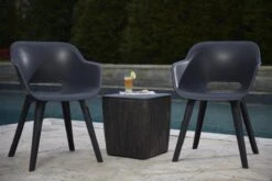 Allibert Akola Tuinstoelen - 2 Stuks -56,5x55x80cm - Donkergrijs -Tuinmeubelen Winkel 1200x800 89