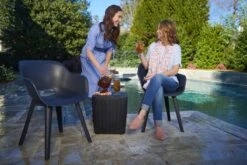 Allibert Akola Tuinstoelen - 2 Stuks -56,5x55x80cm - Donkergrijs -Tuinmeubelen Winkel 1200x800 90