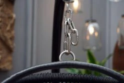 Merkloos Hangstoel Norway - Zwart Wicker & Touw Luxe Egg Hangstoel Met Dikke Antraciete Kussens Met Frame - Inklapbare Basket -Tuinmeubelen Winkel 1200x800 96