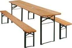 Casaria Tuinset Hout – 2 Banken 1Tafel Inklapbaar - 170x46x75cm -Tuinmeubelen Winkel 1200x803 1