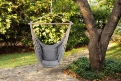 RENALUX Hangstoel Buiten En Binnen - Hangstoel Voor Binnen - Hangstoel Zonder Standaard - Hangstoel Cocoon - Gratis 2 Zachte Kussens - 150 KG - Grijs -Tuinmeubelen Winkel 1200x804 3