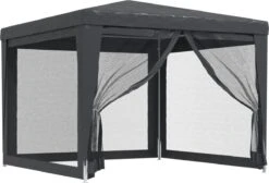 Prolenta Premium Partytent Met 4 Mesh Zijwanden 3x3 M HDPE Antracietkleurig -Tuinmeubelen Winkel 1200x816 2
