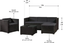 Polyrotan Loungeset Punta Cana L - Zwart -Tuinmeubelen Winkel 1200x828 4